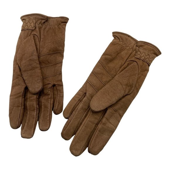 𝅺VINTAGE Fownes Leather Gloves Brown Women’s Medium - Picture 3 of 7